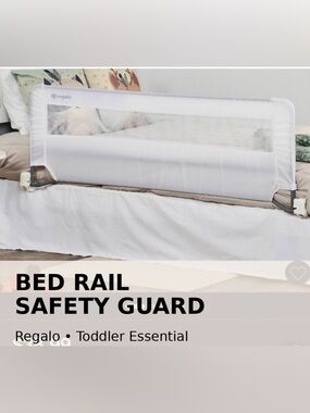 Regalo Bed Rail Safety Guard 
Toddler Bed Rail White Mesh EUC